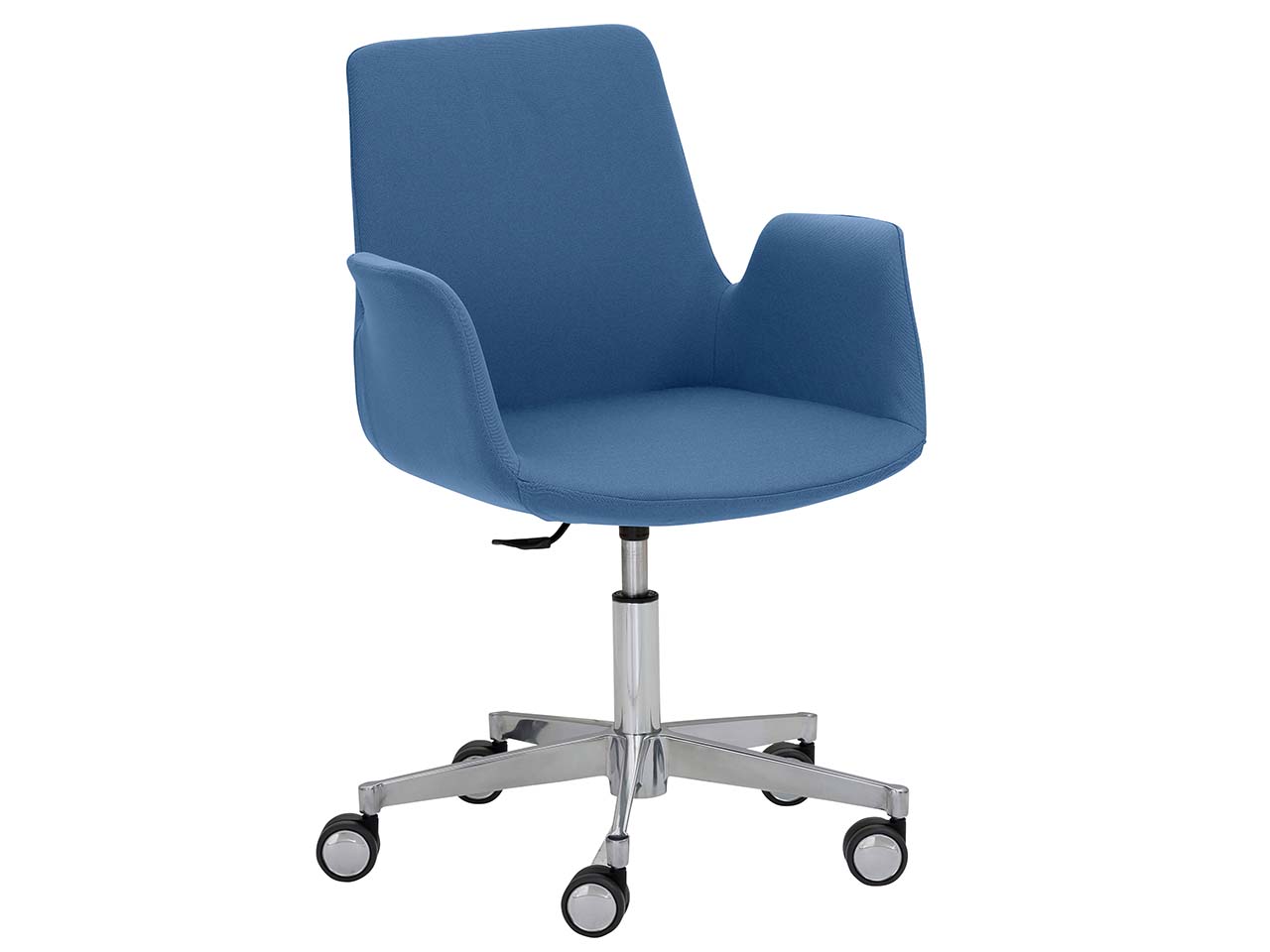 Besucherstuhl "2010" mit Aluminium-Fußkreuz, blau