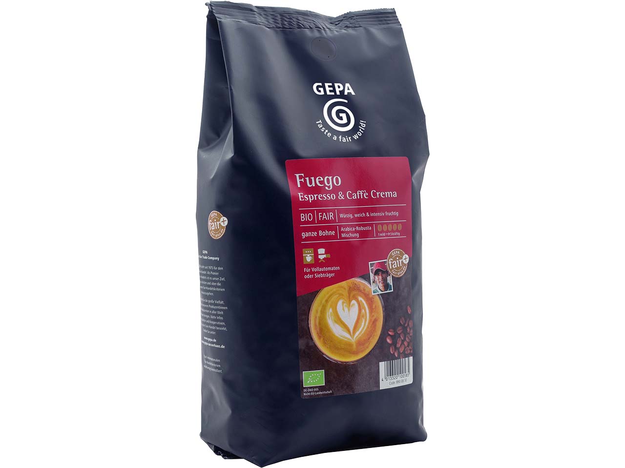 GEPA Bio Espresso "Fuego", ganze Bohnen 1 kg