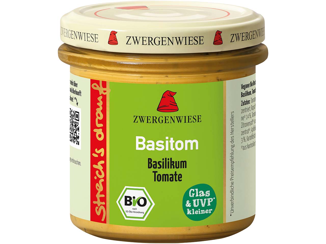 Zwergenwiese streich's drauf Basitom "Basilikum und Tomate", vegan, 135 g