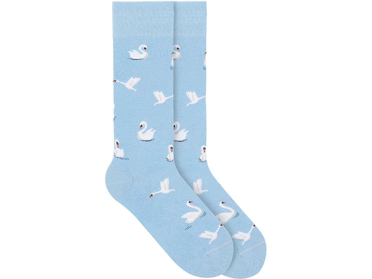 VON JUNGFELD Bio-Socken "Swan", french blue, Gr. 39/42