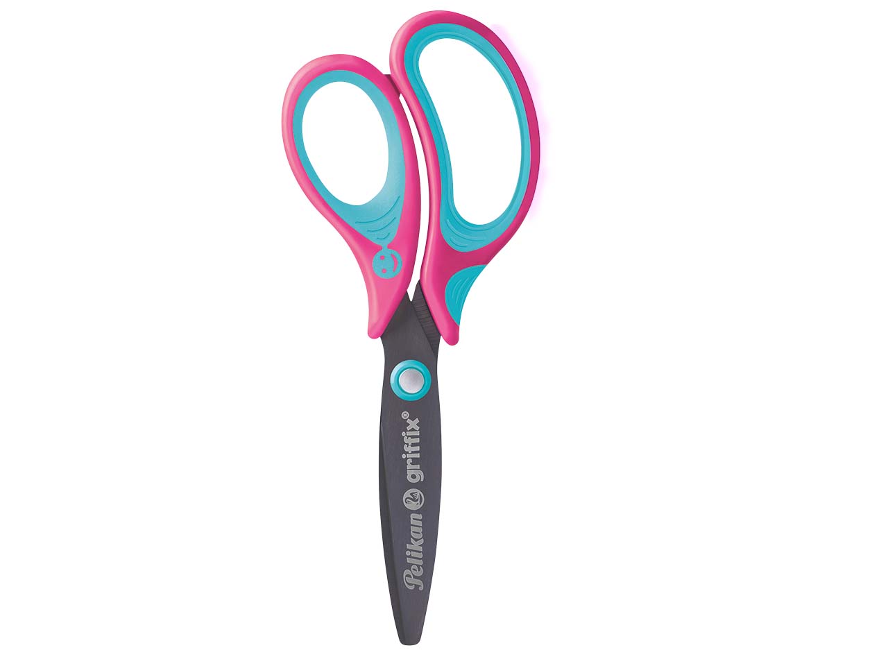 Pelikan Ergonomische Schulschere "griffix" pink, rund, für Rechtshänder*innen, 14 cm