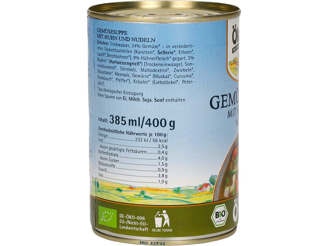 Ökoland Bio-Gemüsesuppe mit Huhn und Nudeln, 400 g