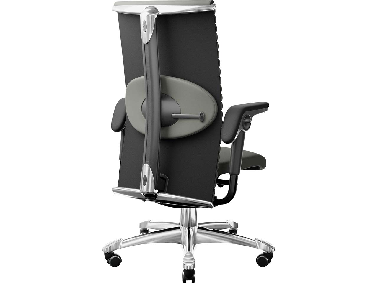 HAG Bürodrehstuhl "Excellence 9321" TiltDown AL, Gestell: si, Leder "PalomaSoft" warm grey