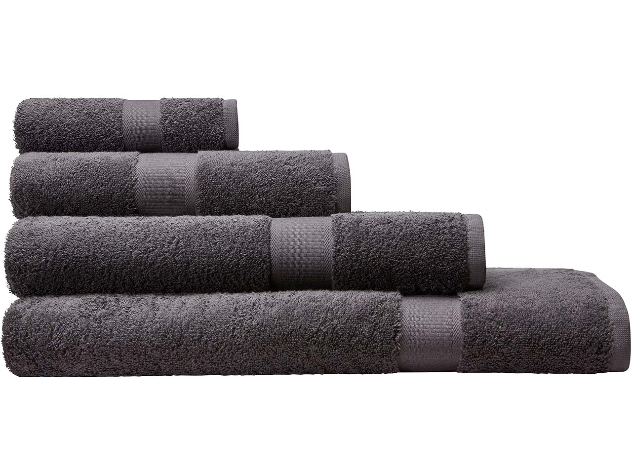 Cotonea Frottier Handtuch 50 x 100 cm, Bio-Baumwolle, anthrazit