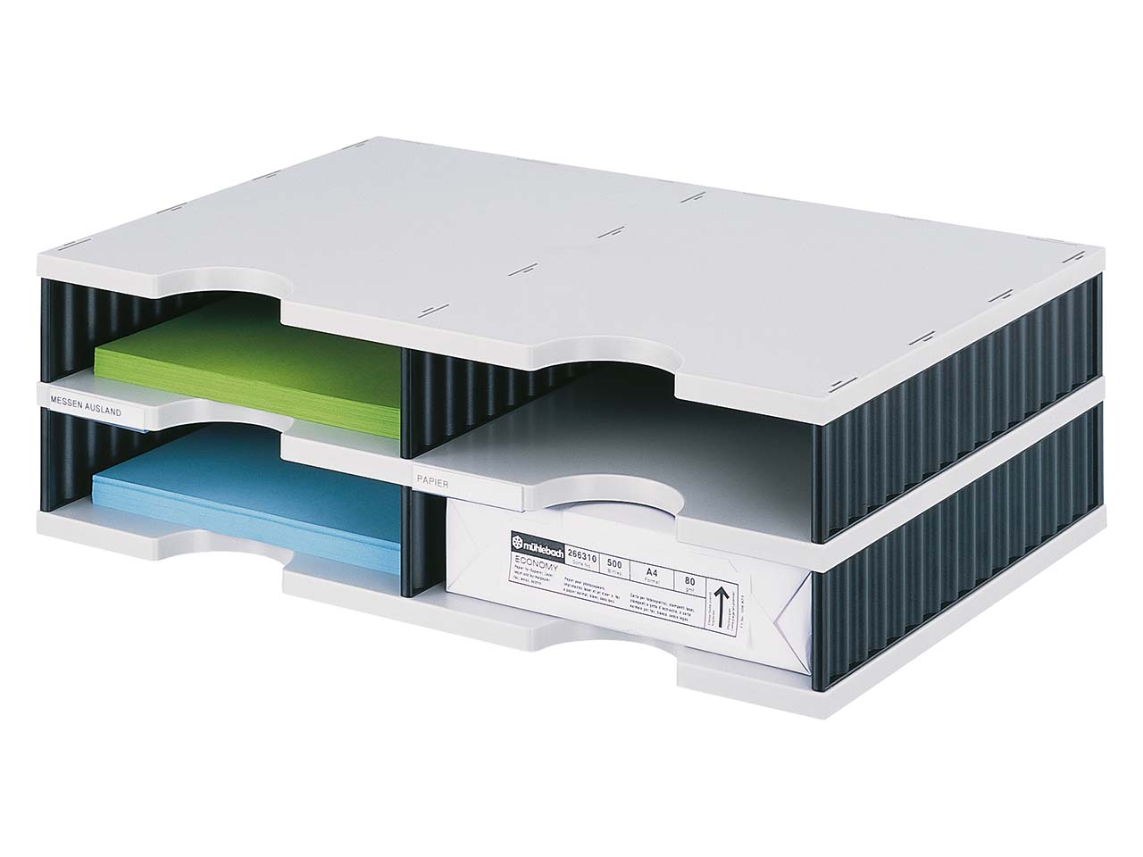 styrodoc Grundeinheit 2er schw 4 Fächer