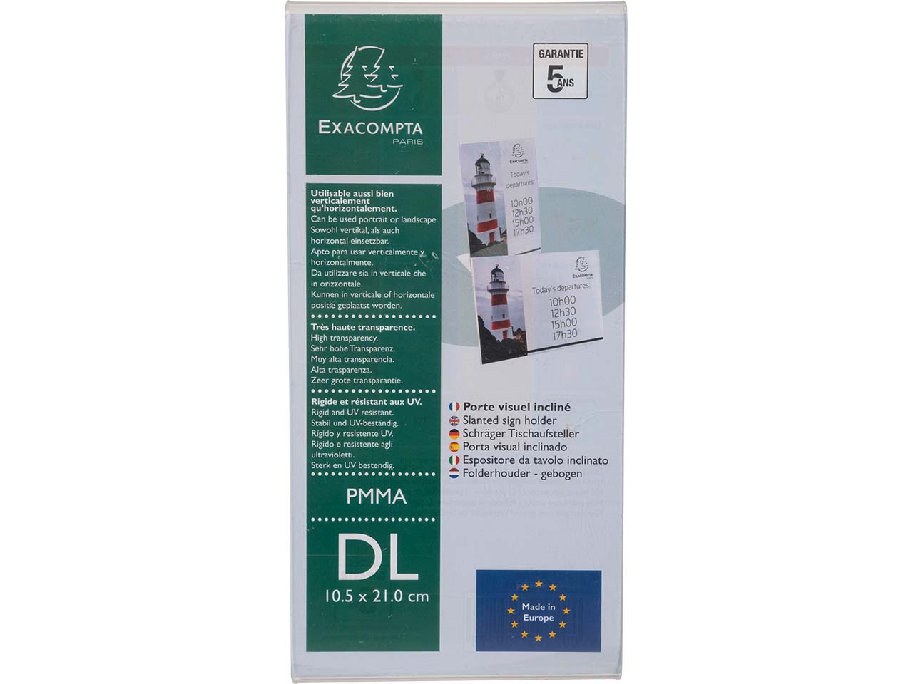 Exacompta Tischaufsteller abgeschrägt "Exacryl" aus PMMA, vertikal, DIN lang, 10 x 21 cm Exacompta Tischaufsteller abgeschrägt "Exacryl" aus PMMA, vertikal, DIN lang, 10 x 21 cm