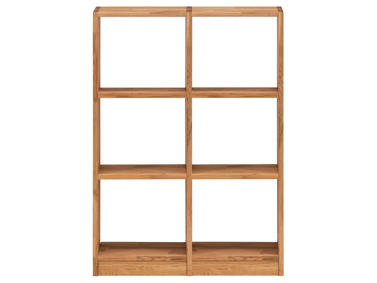 Regal "Grid" 2 x 3 Fächer, B 92 x H 125 x T 34 cm, Wildeiche geölt