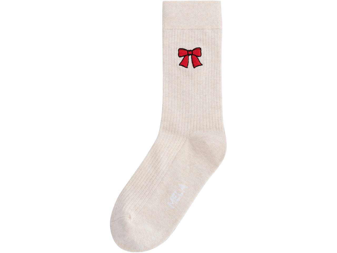 MELA Bio-Socken "Bow", gerippt, cream melange, Gr. 43/46