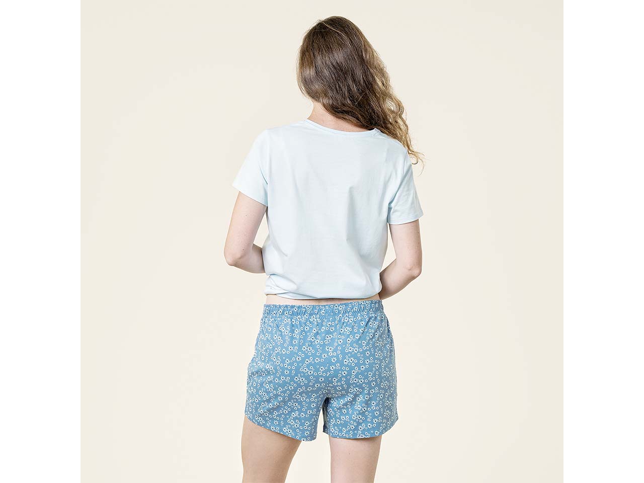 Living Crafts Bio-Damen-Schlafanzug "Miriam", kurz, bleu, Gr. S
