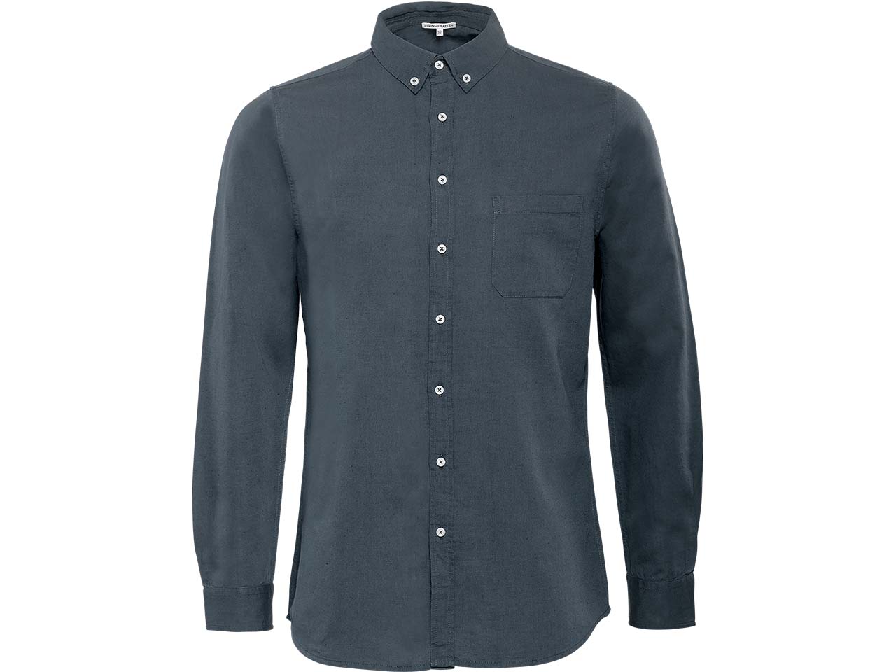 Living Crafts Herren-Hemd 'ROB' mit Button-Down-Kragen, midnight, Gr. 48