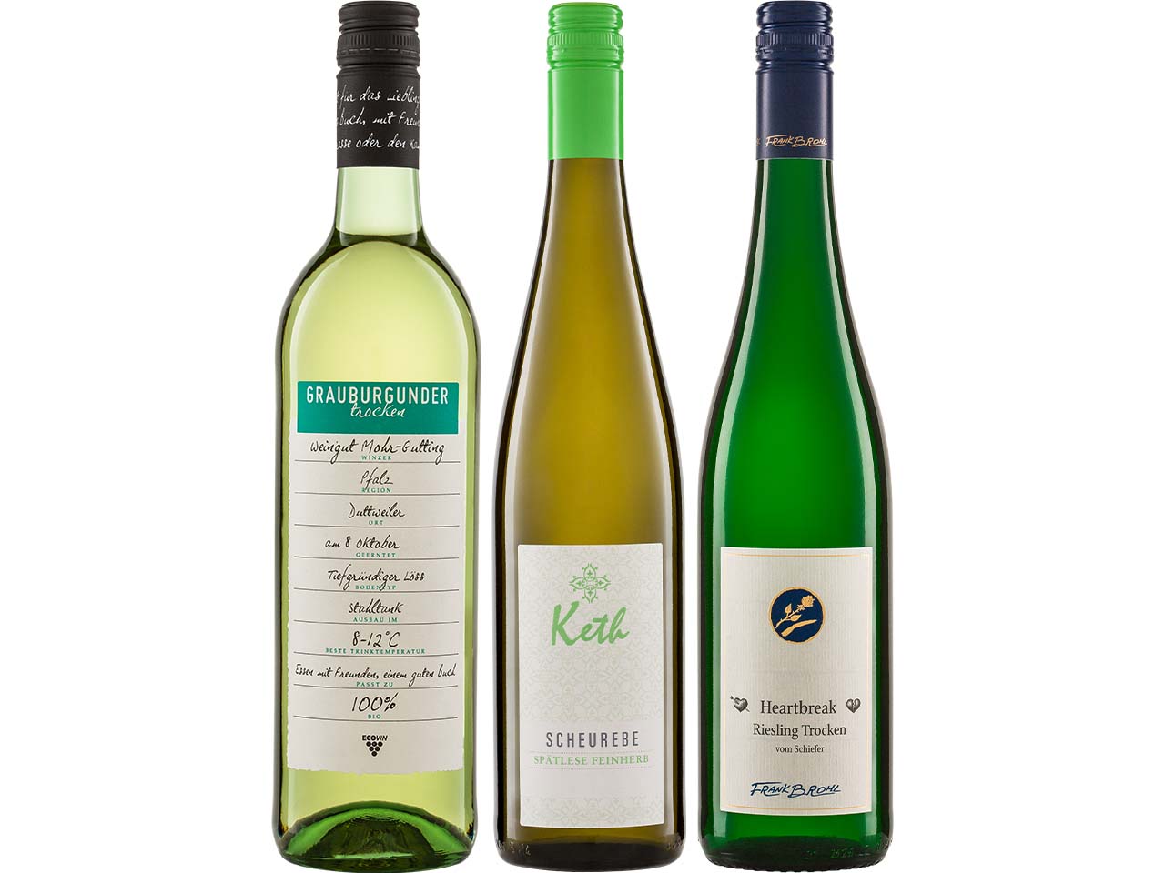 Bio-Weißweinpaket "Deutsche Rebsorte" 3er-Set, 3 x 0,75 l