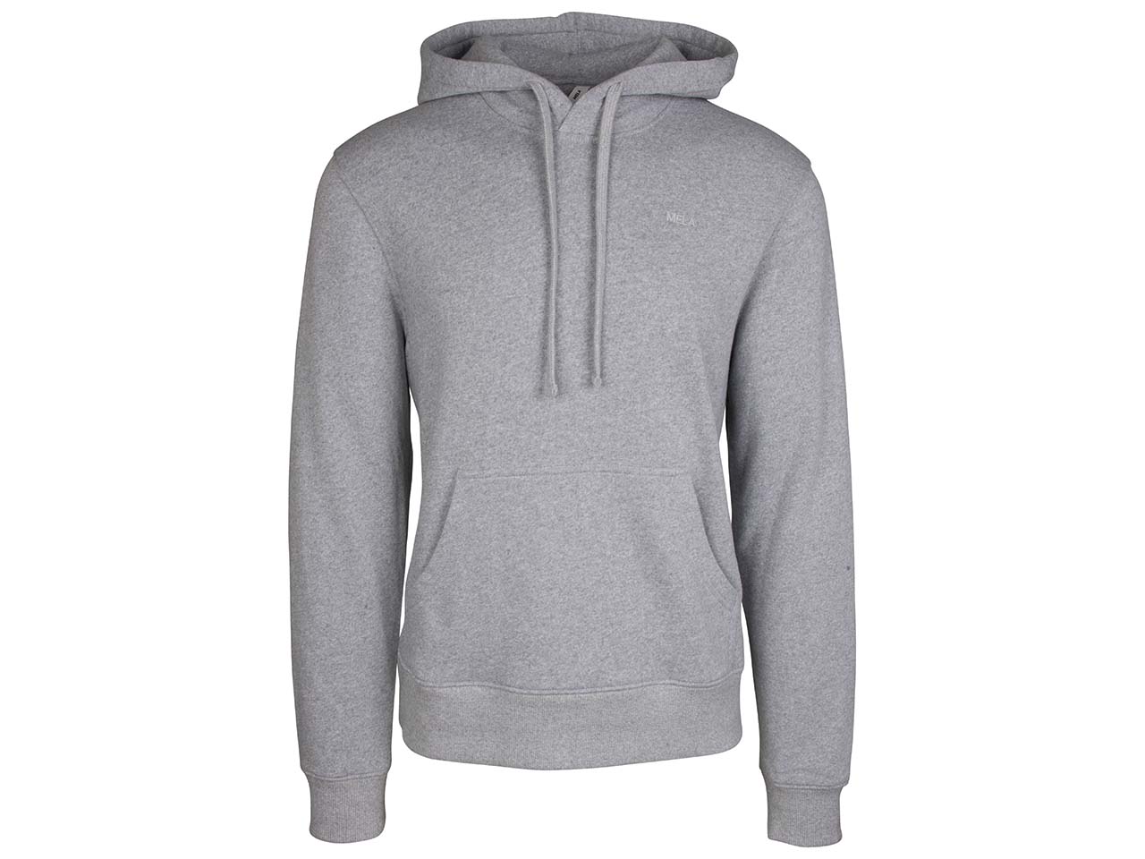 MELA Bio-Herren-Hoodie "TICAN" mit aufgesetzten Fronttaschen, grau melange, Gr. XL