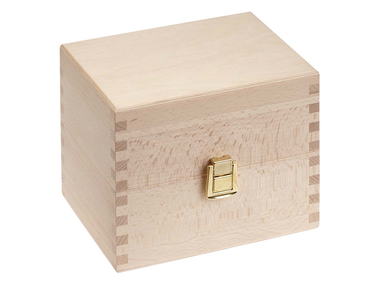 Karteikartenbox aus Holz mit Deckel, DIN A6