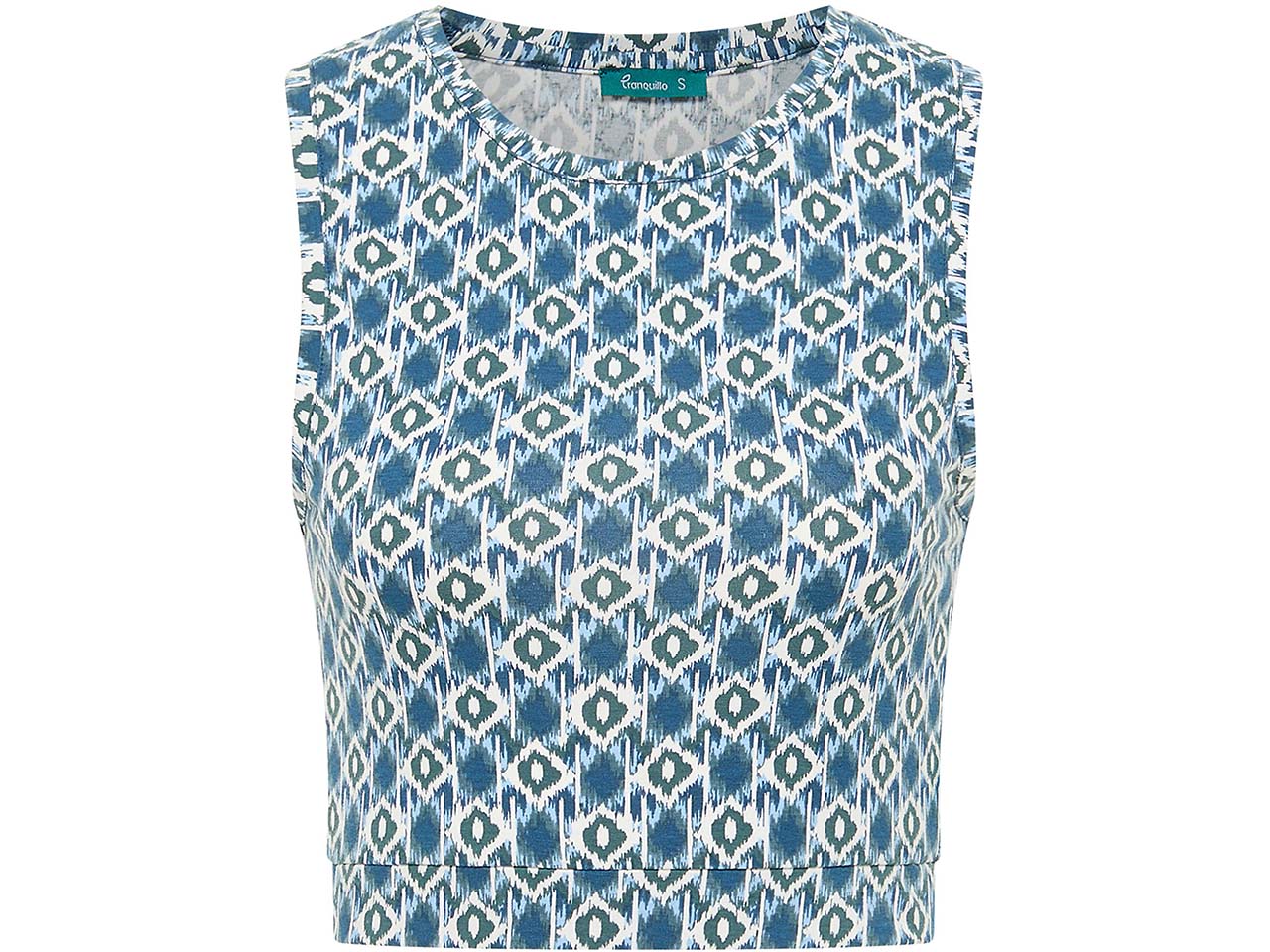 tranquillo Bio-Damen-Jersey-Crop-Top mit Rundhalsausschnitt, kite, Gr. S