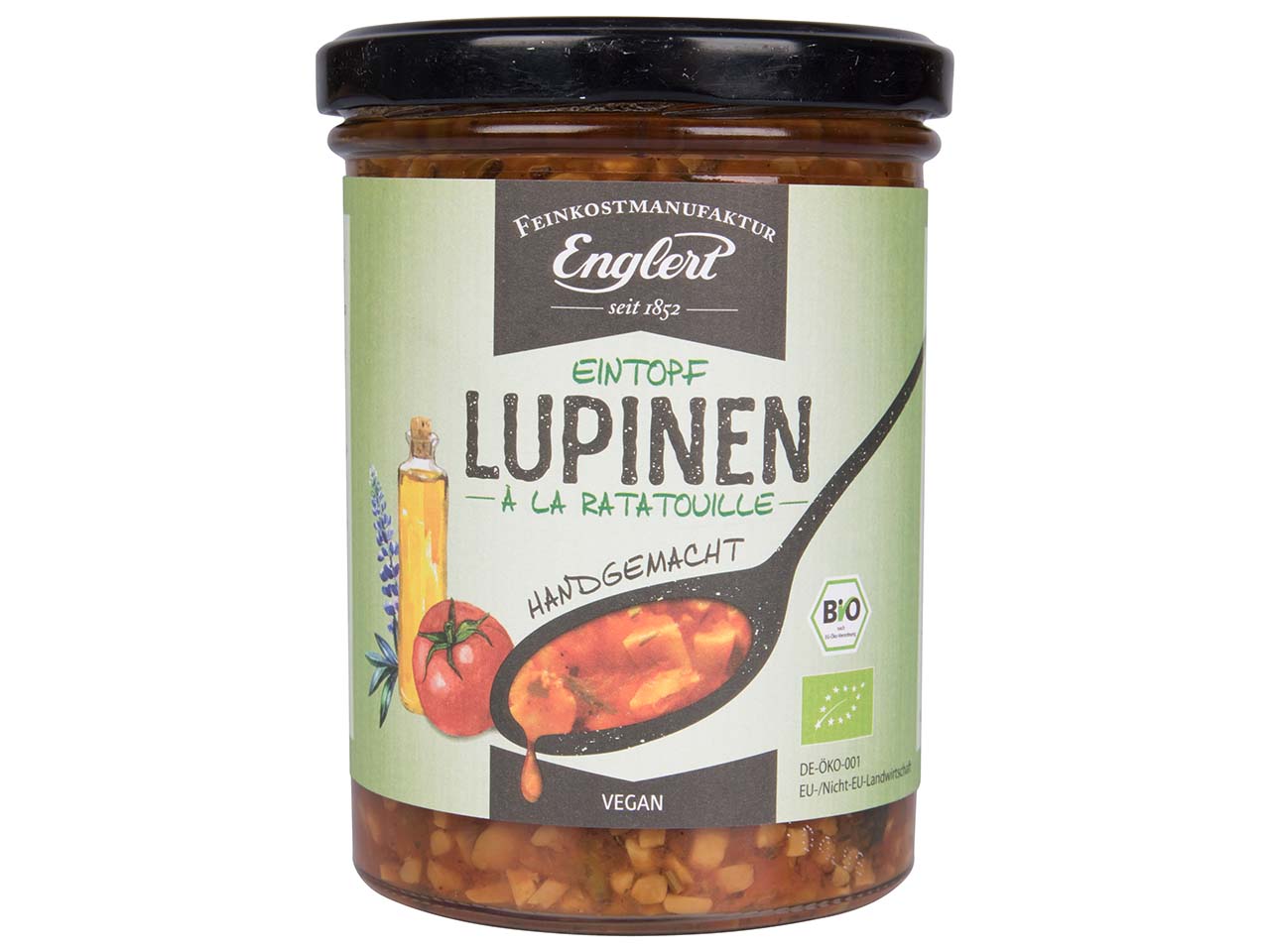 Feinkost Englert Veganer Bio-Lupineneintopf „à la Ratatouille“