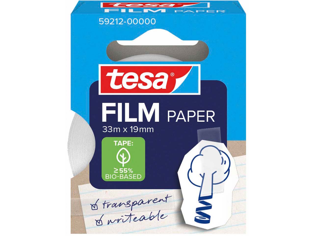 tesafilm Papier-Klebeband "Paper" 19 mm x 33 m, 1 Rolle