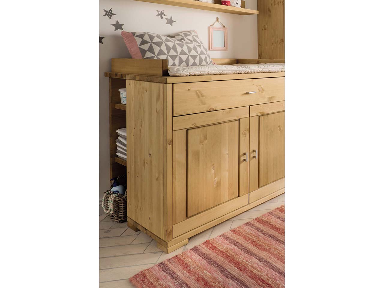 Regal für Wickelkommode "VITA" B100xT80xH90 cm, Kiefer geb./geölt
