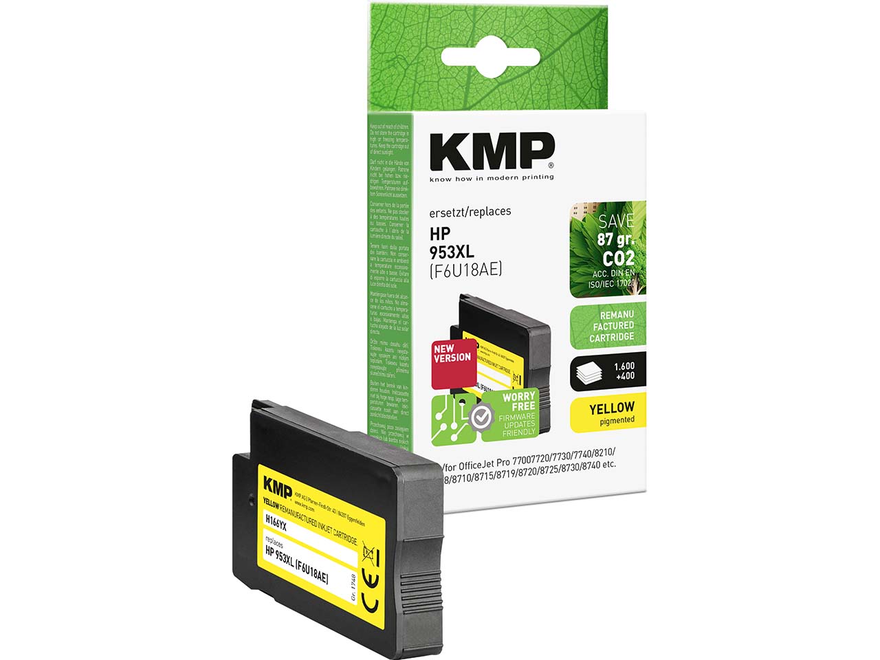 KMP Tintenpatrone ersetzt hp F6U18AE, Nr. 953XL gelb