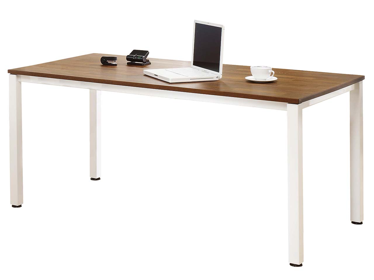 Schreibtisch "Pureness" höheneinstellbar, 180 x 80 cm, weiß, Robinie geölt