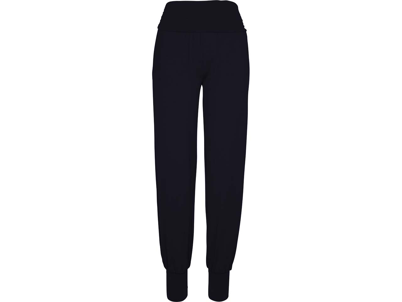 TRUE NORTH Damen-Yoga-Hose mit Hüftumschlag, black, Gr. M