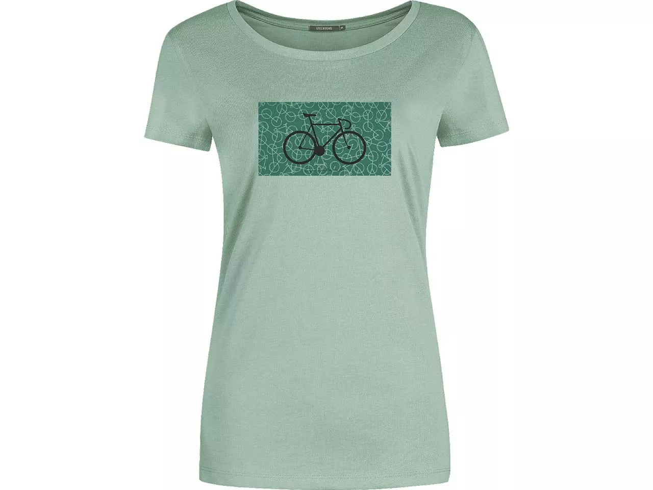 GREENBOMB Bio-Damen-T-Shirt "Bike Pattern" mit Rundhalsausschnitt, pale green, Gr. L