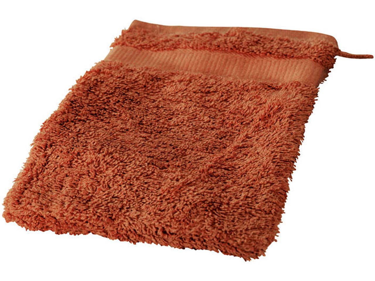 Cotonea Frottier Waschhandschuh 15 x 20 cm, Bio-Baumwolle, terra