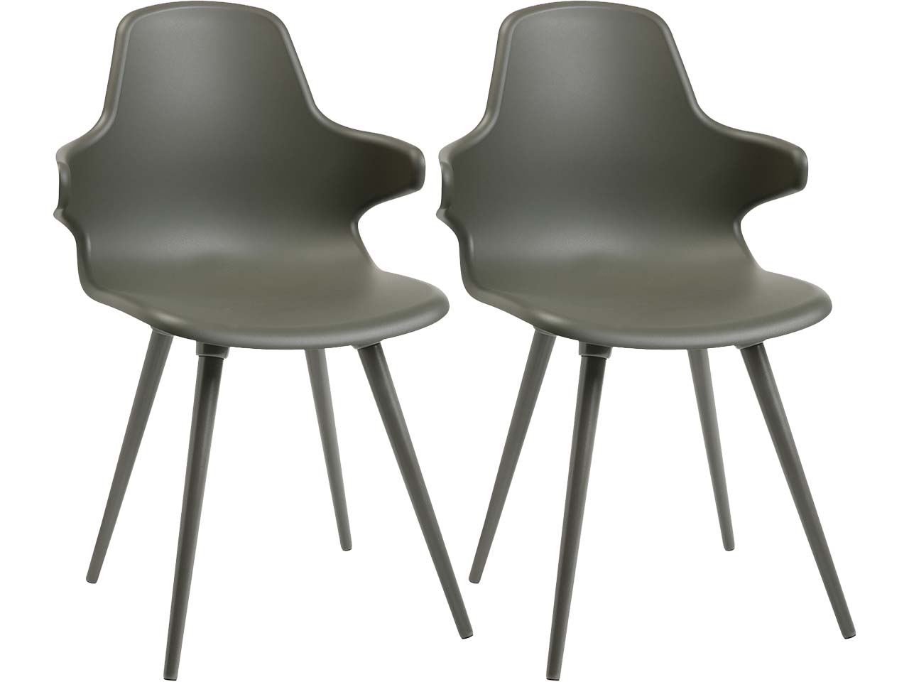 2 Topstar Stühle "T2020" mit Armlehnen, umbragrau/umbragrau