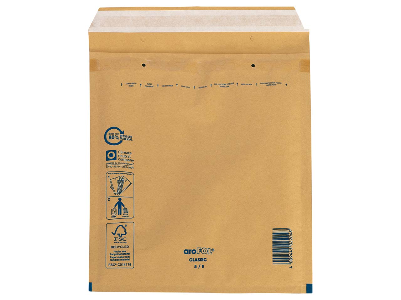 aroFOL Luftpolster-Versandtasche 240 x 275 mm (DIN C5) braun
