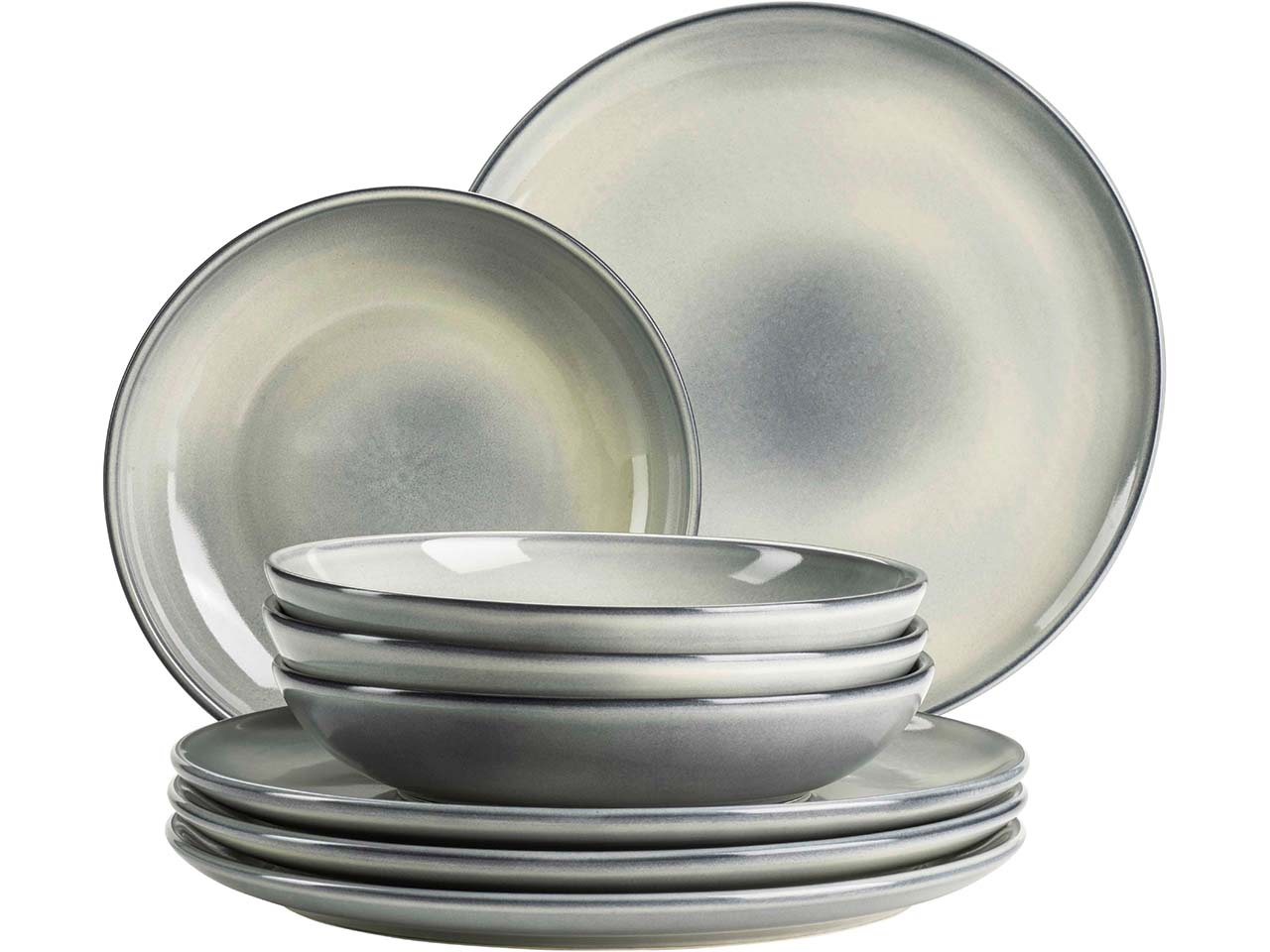 Mäser Tafelservice 8-tlg. "Livio" Steinzeug, grün