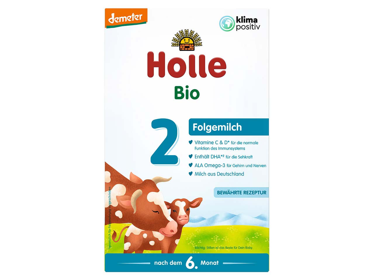 Holle Bio-Folgemilch 2, ab 7. Monat, Pulver, demeter-zertifiziert, 600 g