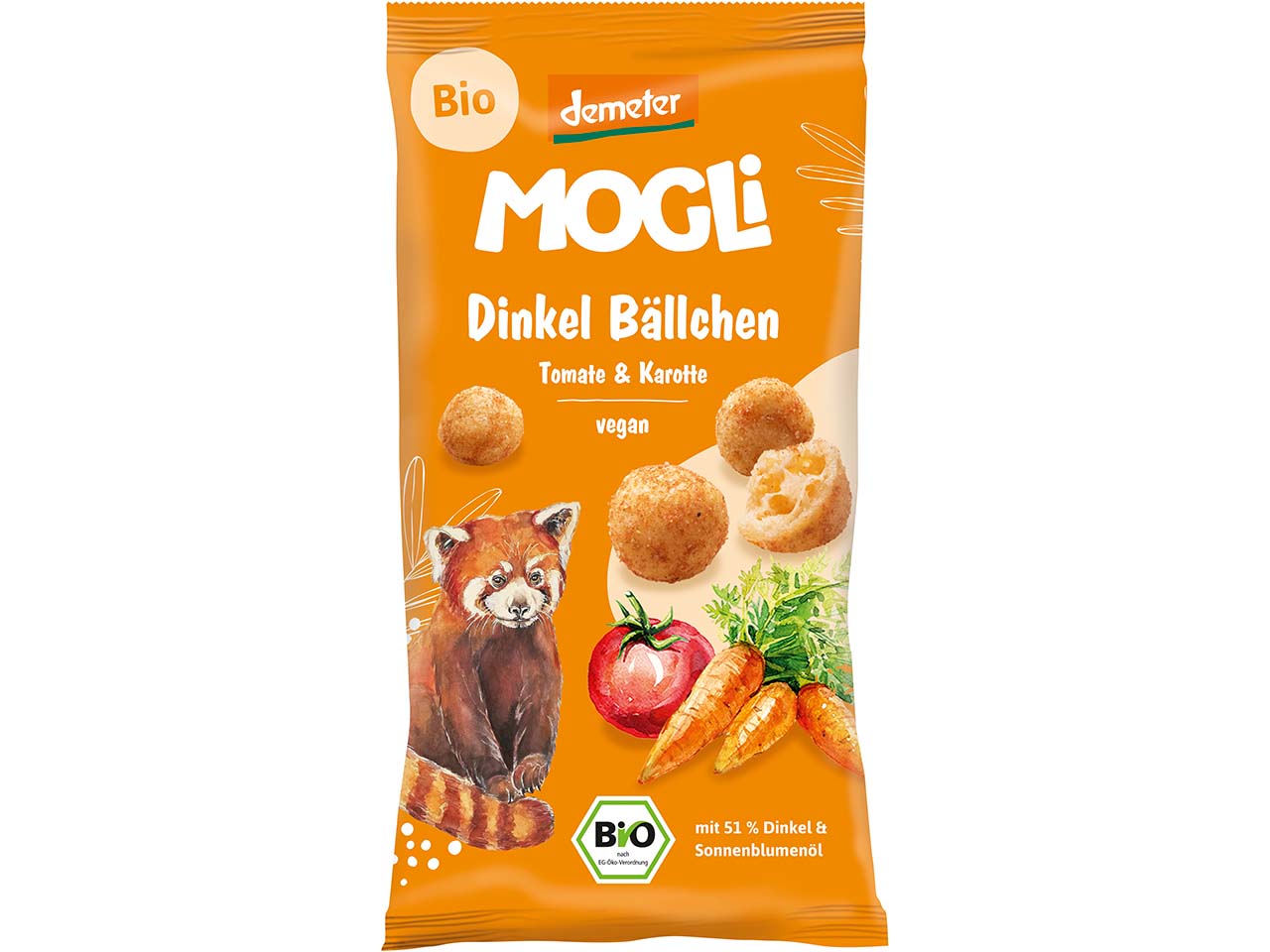 MOGLi Bio-Dinkelbällchen "Tomate und Karotte", 40 g