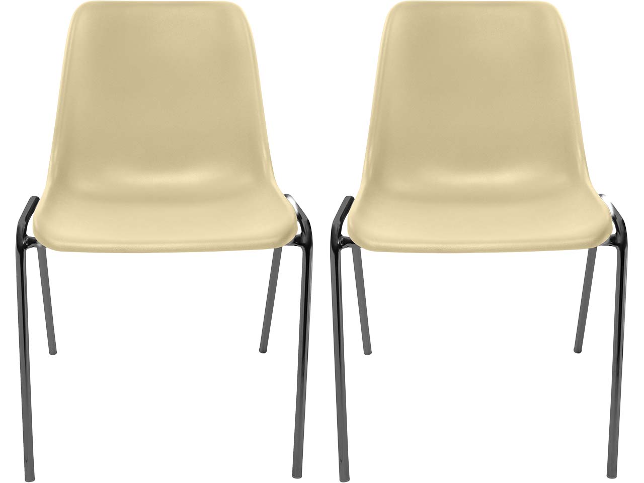 2x Besucherstuhl "ECO" Gestell anthrazit, Kunststoffschale beige