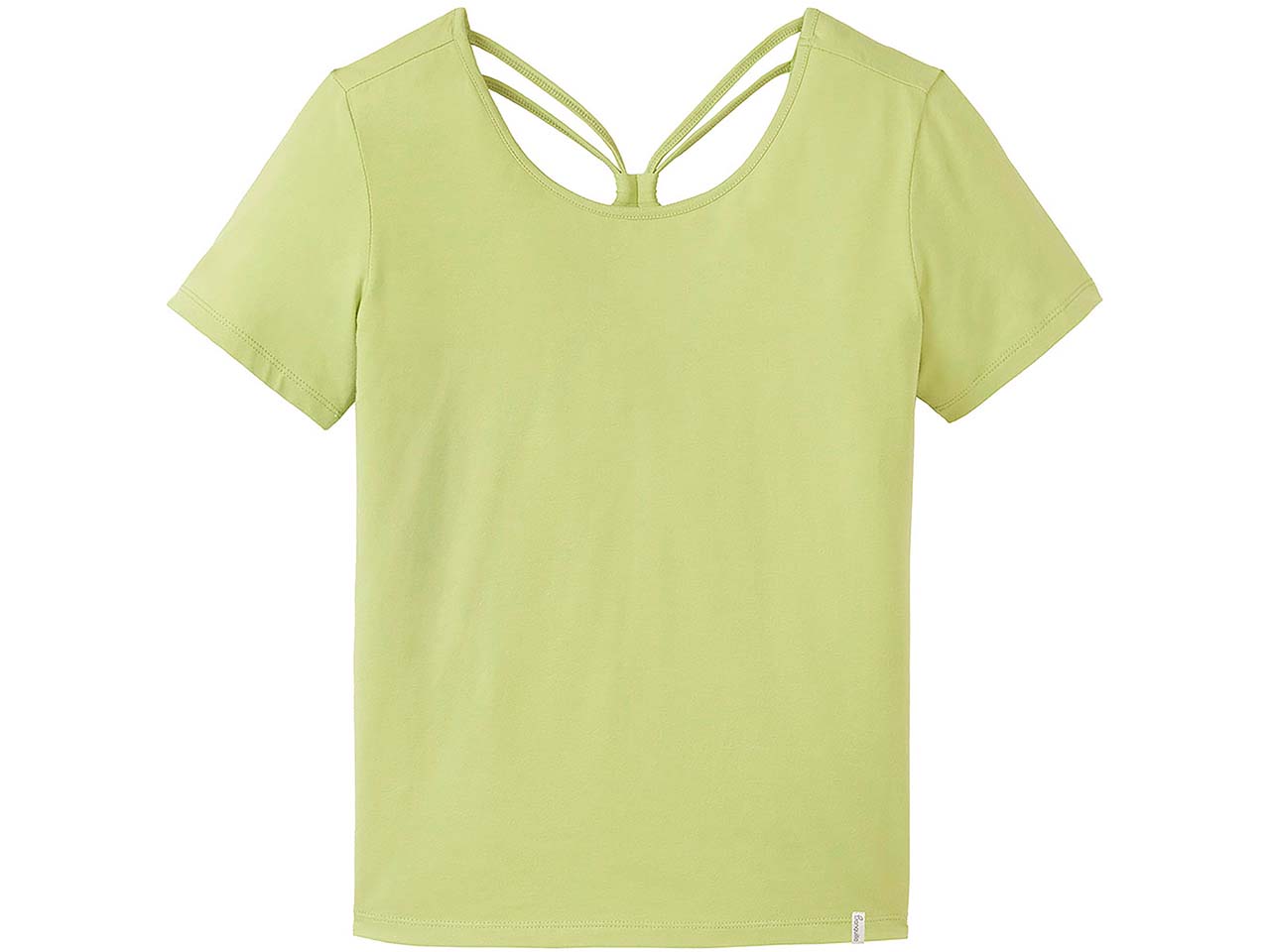 tranquillo Bio-Damen-T-Shirt mit gekreuzten Rückendetails, herbal green, Gr. M