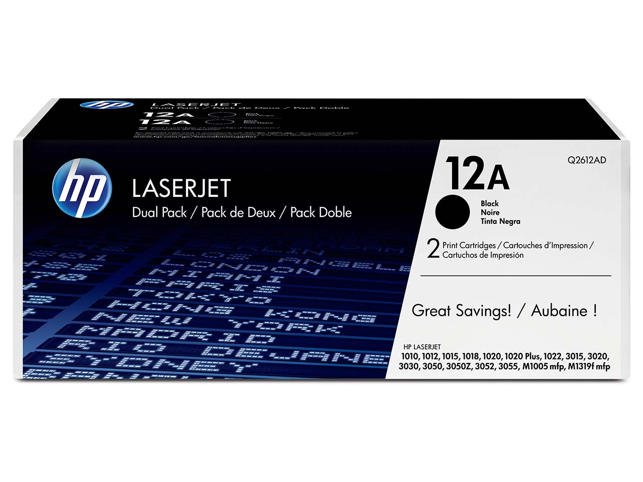 hp Twinpack Druckkassetten Q2612AD ,Nr. 12A schwarz