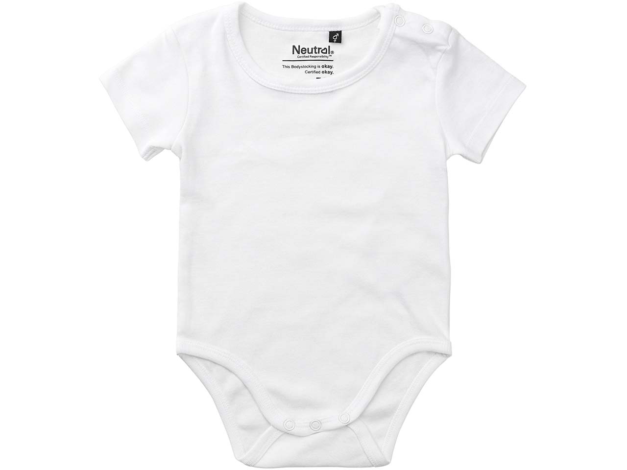 Neutral Bio-Baby-Kurzarmbody mit Metalldruckknöpfen an der Schulter, white, Gr. 74