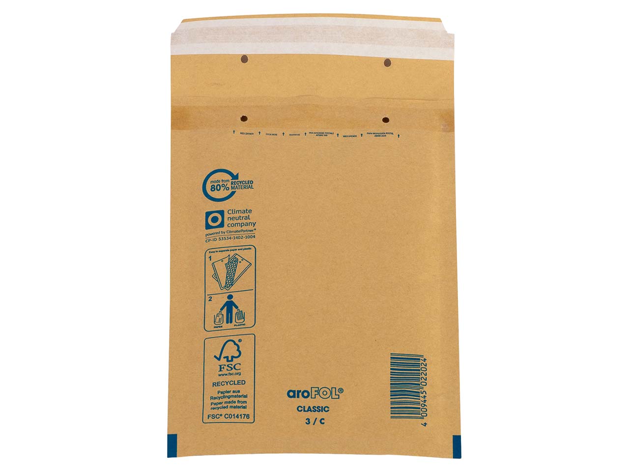 aroFOL Luftpolster-Versandtasche 170 x 225 mm (DIN A6) braun