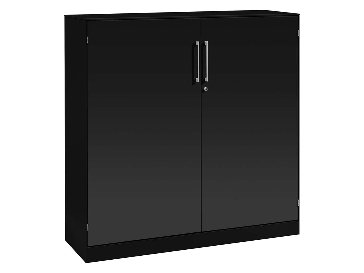 Flügeltürenschrank "CONTACT", Höhe 131 cm  (BxT) 120 x 43,5, schwarz