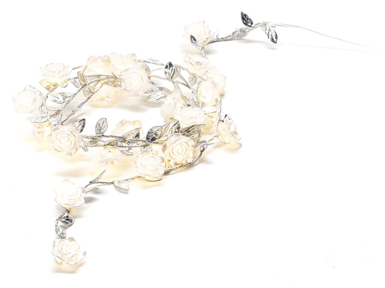 Konstsmide LED-Lichterkette mit Dekoblättern, 6h Timer, 25 Dioden warmweiß