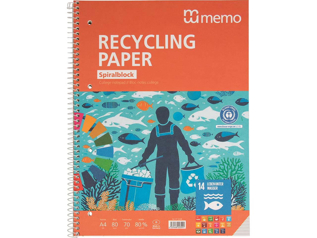 memo Spiralo A4 liniert 80 Blatt RC-plus