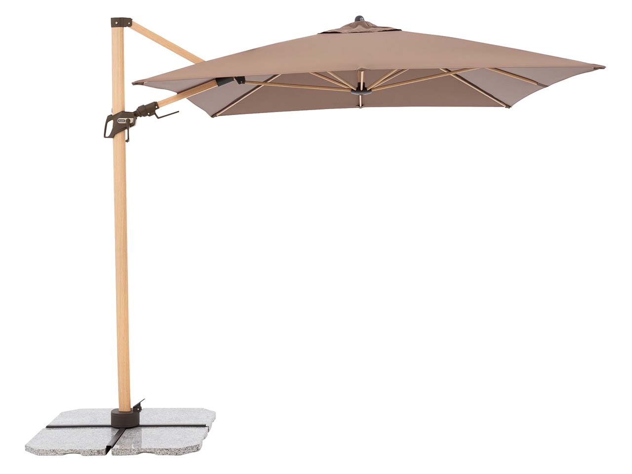 doppler Pendelschirm 'Alu Wood AX Ultra' 300 x 220 cm, Esche hell, greige