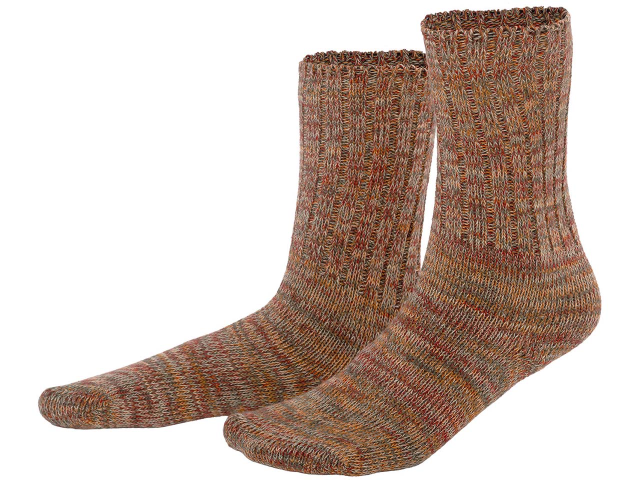 Living Crafts Bio-Unisex-Stricksocken "LOVIS", camel/red, Gr. 35/38