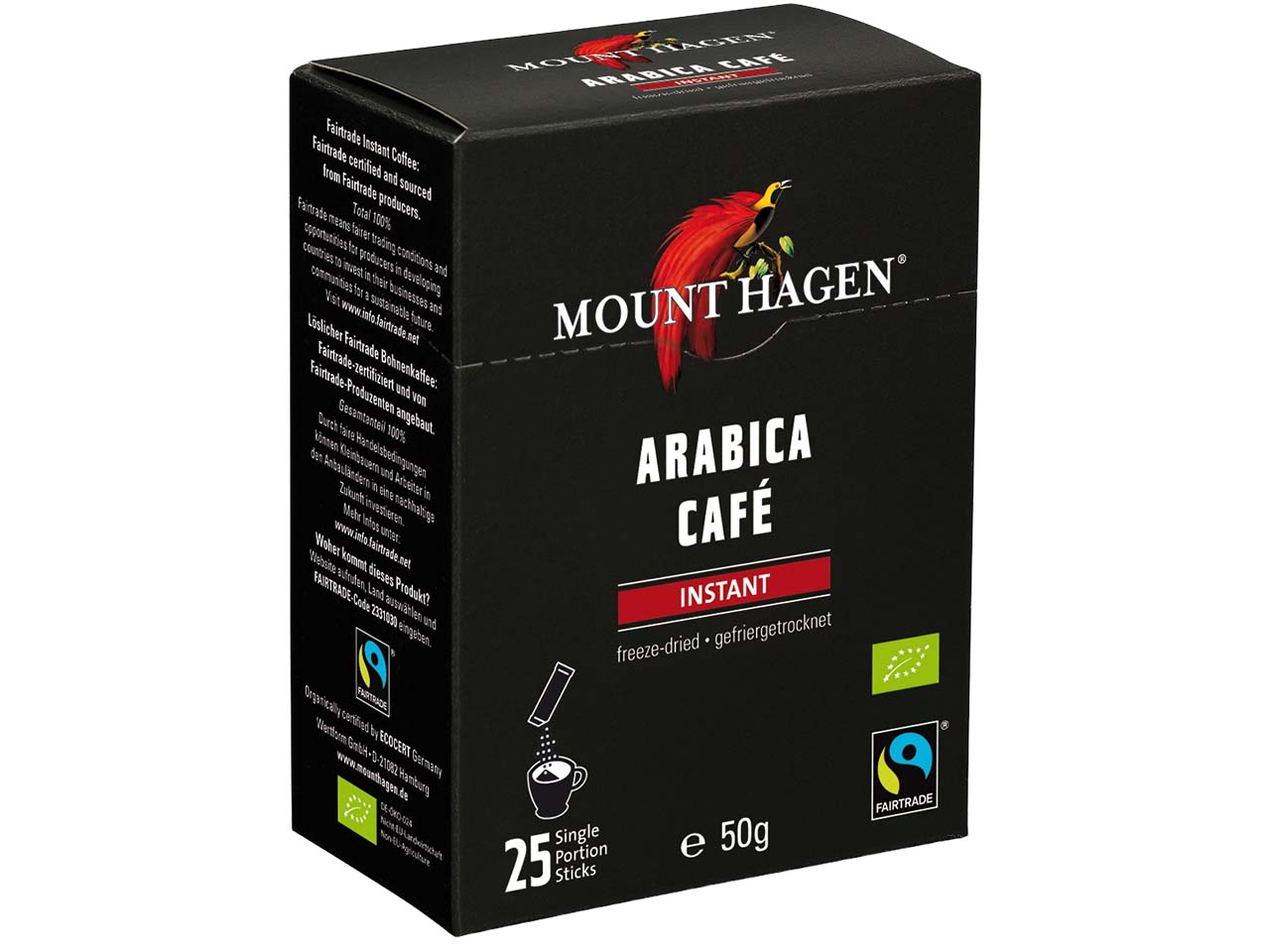 Mount Hagen Bio-Instantkaffee, in Portionsbeutel, 25 x 2 g