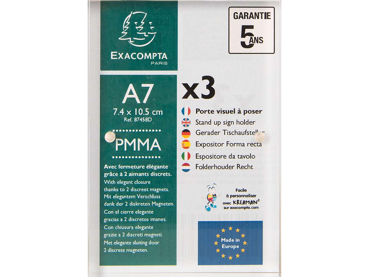 3er-Pack Exacompta Tischaufsteller "Exacryl" mit Magnetverschluss, (2x6mm) DIN A7 3er-Pack Exacompta Tischaufsteller "Exacryl" mit Magnetverschluss, (2x6mm) DIN A7
