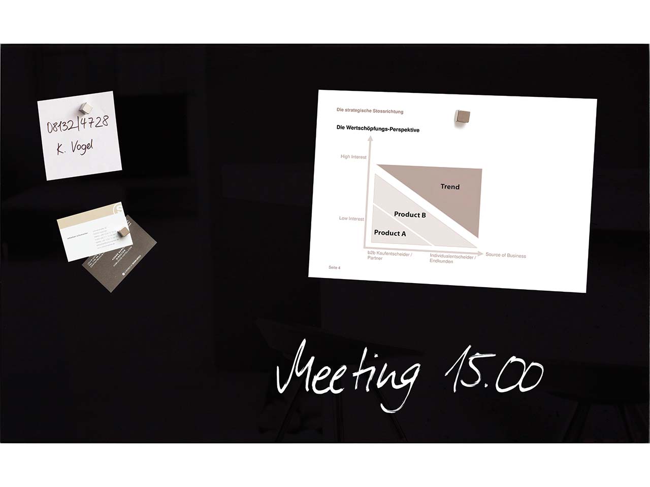 Sigel Glas-Magnettafel "artverum" 78 x 48 cm, schwarz