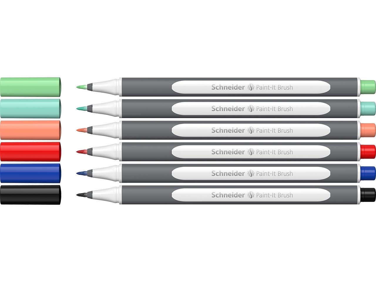 Schneider 6er Set Brushpen "Paint-It" V2, farbig sortiert