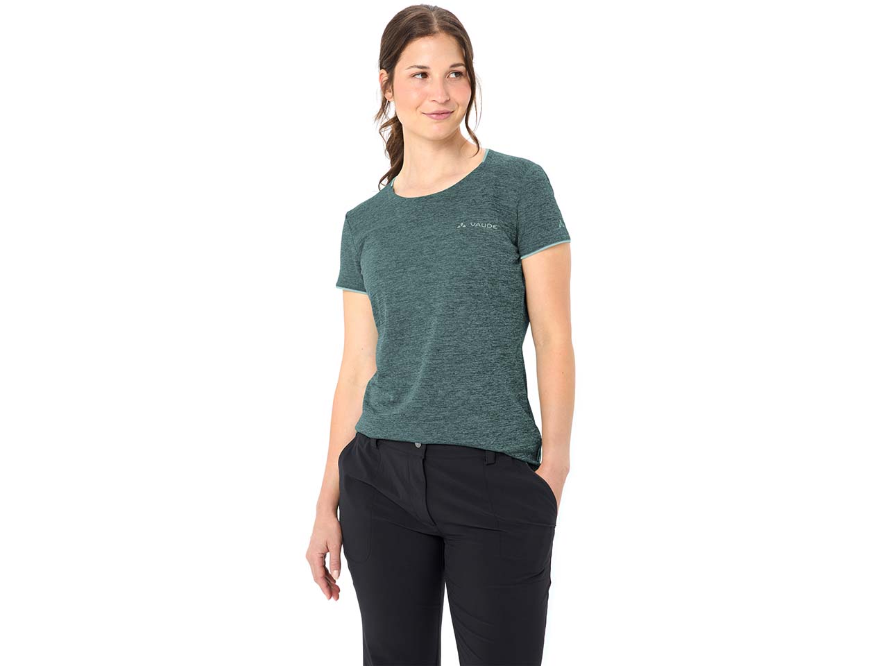 VAUDE Damen-T-Shirt "Essential" mit Rundhalsausschnitt, deep pond, Gr. 42