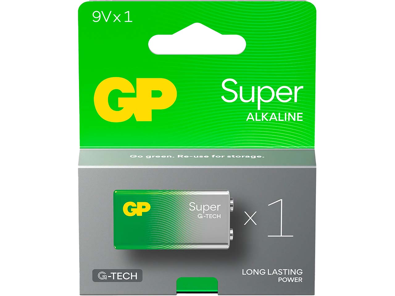 GP Battery Alkaline Batterie "Super" 9V E-Block 1,5 V, 1 Stk.