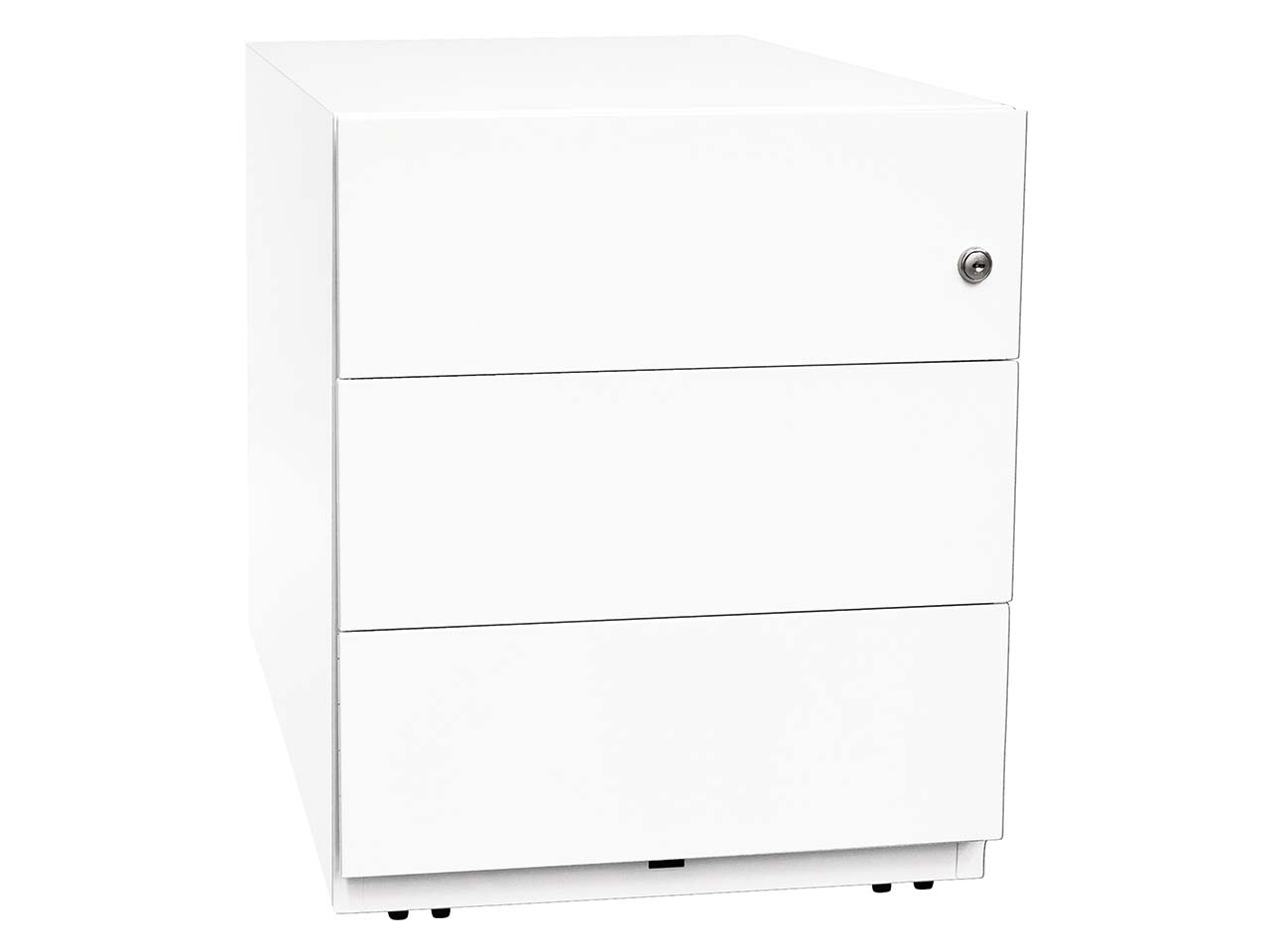 BISLEY Rollcontainer "Note" mit 3 Schubladen T 77,5 cm verkehrsweiß