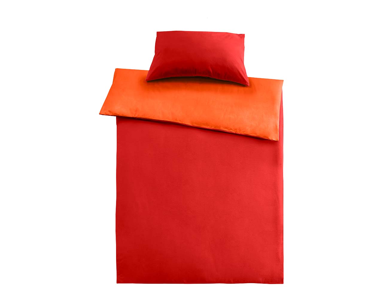 Cotonea Wendebettwäsche "Edelbiber" aus Bio-Baumwolle 40 x 80 cm/135 x 200 cm rot/orange