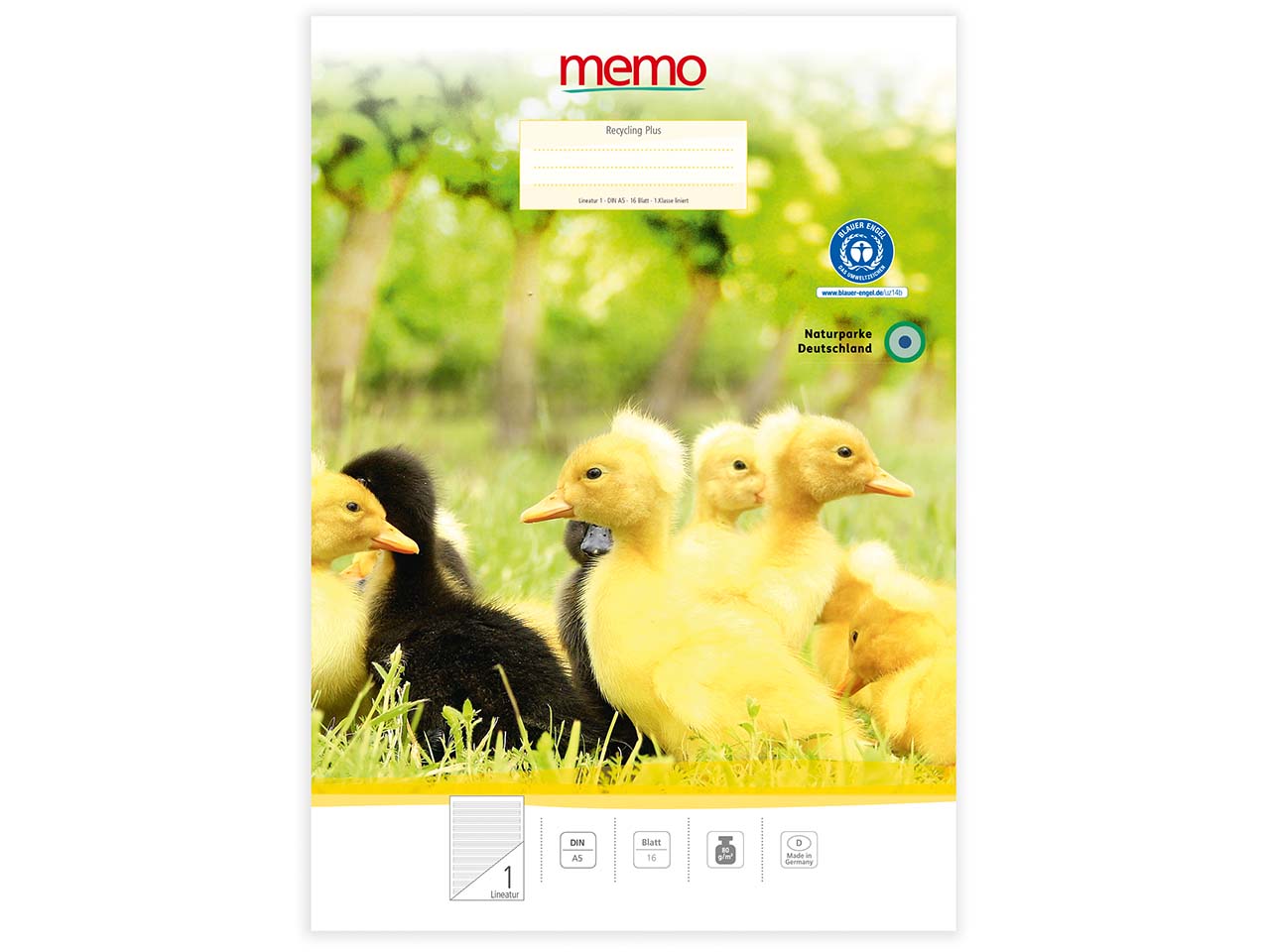 memo Schulheft A5 1. Klasse Lineatur 01